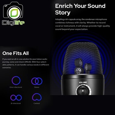 Godox Microphone UMIC82 , Multi-Pattern USB Condenser สำหรับ Live streame, Video - รับประกันศูนย์ Godox Thailand 7 วัน