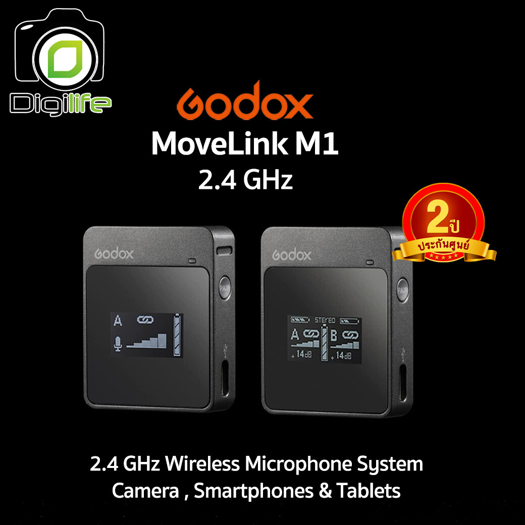 Godox Microphone MoveLink M1 - 2.4 GHz Wireless Microphone สำหรับ Camera Smartphones & Tablets -รับประกันศูนย์ Godox 2ปี