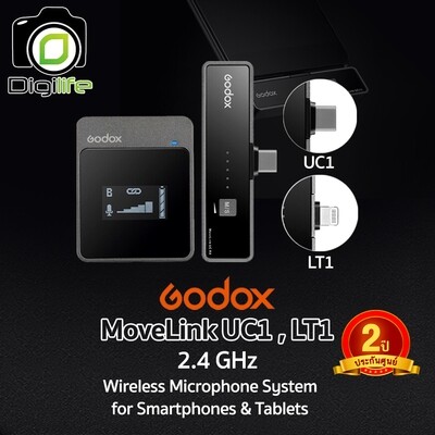 Godox Microphone MoveLink UC1 & LT1 - 2.4 GHz Wireless Microphone สำหรับ Smartphones & Tablets -รับประกันศูนย์ Godox 2ปี