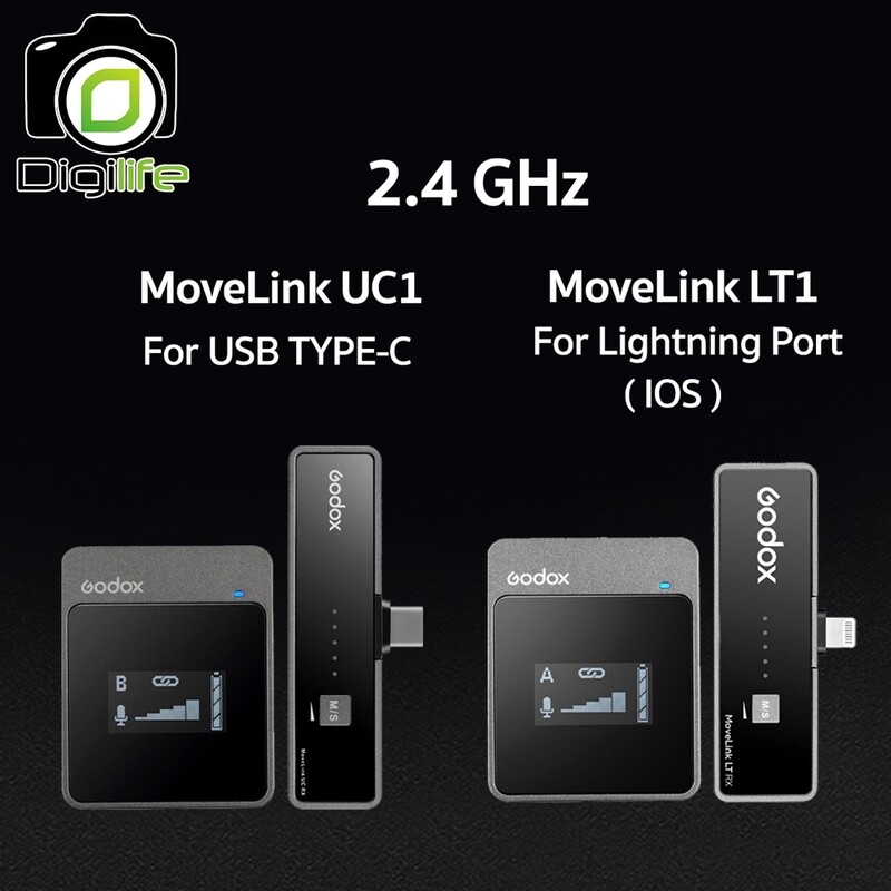 Godox Microphone MoveLink UC1 & LT1 , Wireless Microphone 2.4GHz สำหรับ Smartphones & Tablets -รับประกันศูนย์ Godox 7 วัน