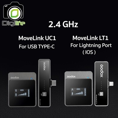 Godox Microphone MoveLink UC1 & LT1 , Wireless Microphone 2.4GHz สำหรับ Smartphones & Tablets -รับประกันศูนย์ Godox 7 วัน