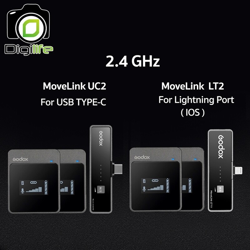 Godox Microphone MoveLink UC2 & LT2 , Wireless Microphone 2.4GHz สำหรับ Smartphones & Tablets -รับประกันศูนย์ Godox 7 วัน