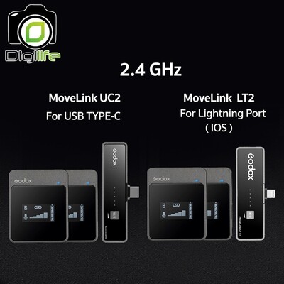 Godox Microphone MoveLink UC2 &amp; LT2 , Wireless Microphone 2.4GHz สำหรับ Smartphones &amp; Tablets -รับประกันศูนย์ Godox 7 วัน