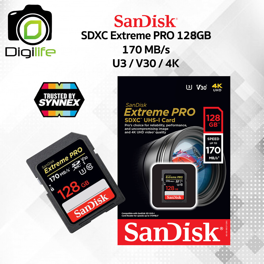 Sandisk Memory SDXC Extreme PRO 128GB UHS-I 170 MB/s Class10 - SD U3 V30 4K