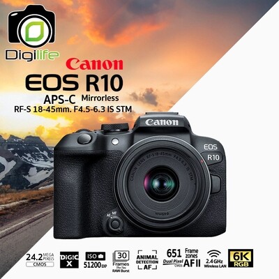 Canon Camera EOS R10 Kit RF-S 18-45mm. F4.5-6.3 IS STM - รับประกันร้าน Digilife Thailand 1ปี