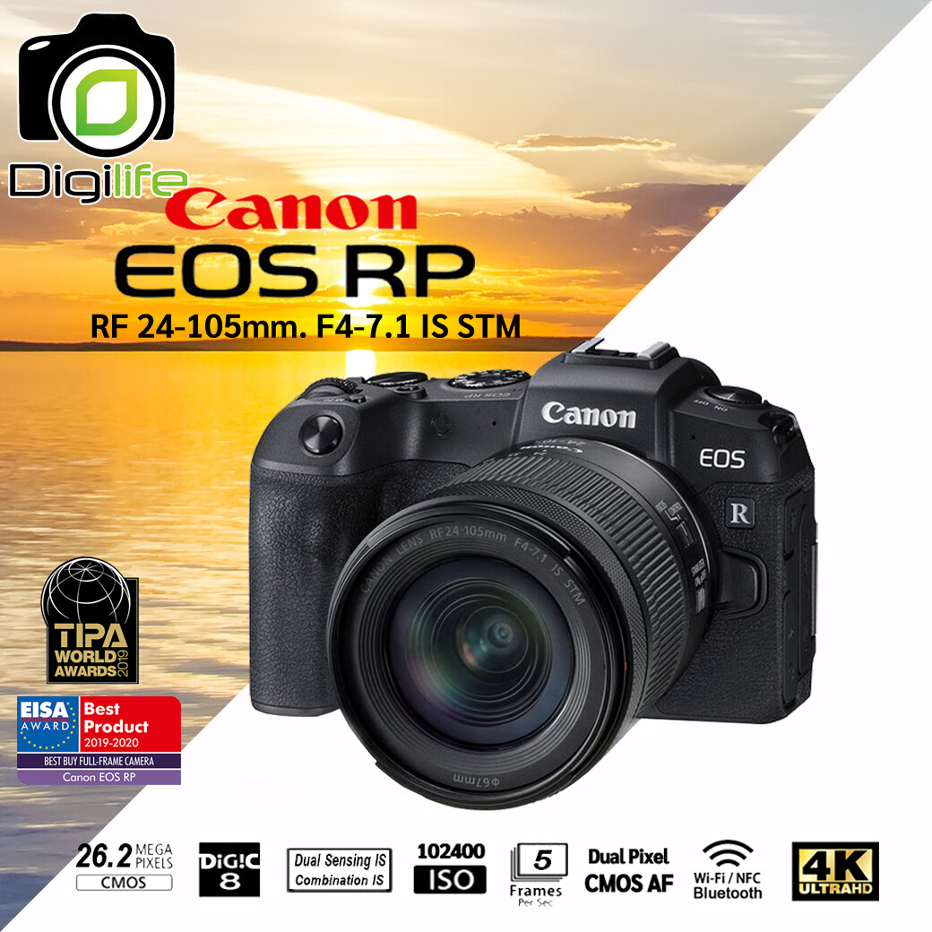 Canon Camera EOS RP [ Black ] Kit RF 24-105 mm. F4-7.1 IS STM - รับประกันร้าน Digilife Thailand 1ปี (เมนูไทย)