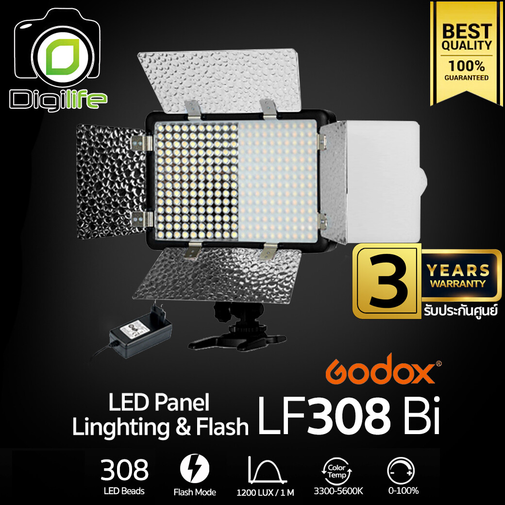 Godox LED LF308Bi Lighting & Flash 21W Bi-Color 3300K-5600K -รับประกันศูนย์ GodoxThailand 3ปี