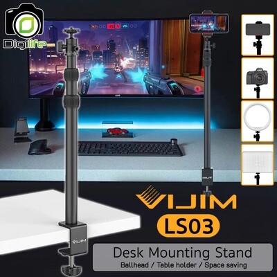 Vijim LS03 Desktop Extendable Stand 124 ซม.,ขาตั้งไฟ ขายึดบนโต๊ะ , วิดีโอ, Live Stream, E-Sport , ถ่ายภาพ