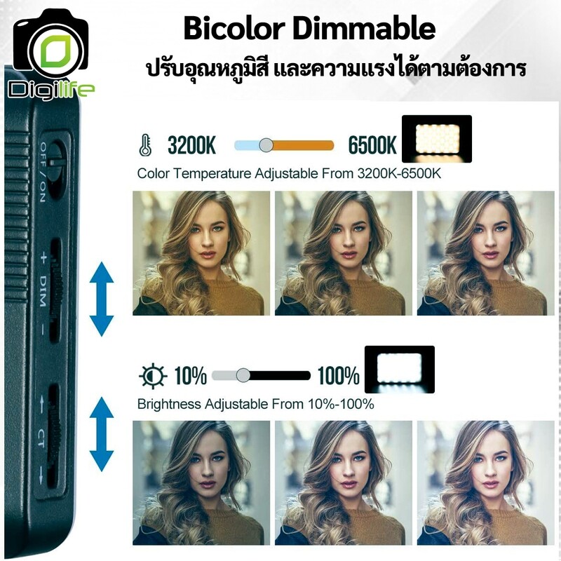 Vijim LED VL120 Bi-Color 3200K-6500K CRI95+ 3100 mAh - ไฟ LED Video Light ไฟวิดีโอ Live สด ถ่ายภาพ