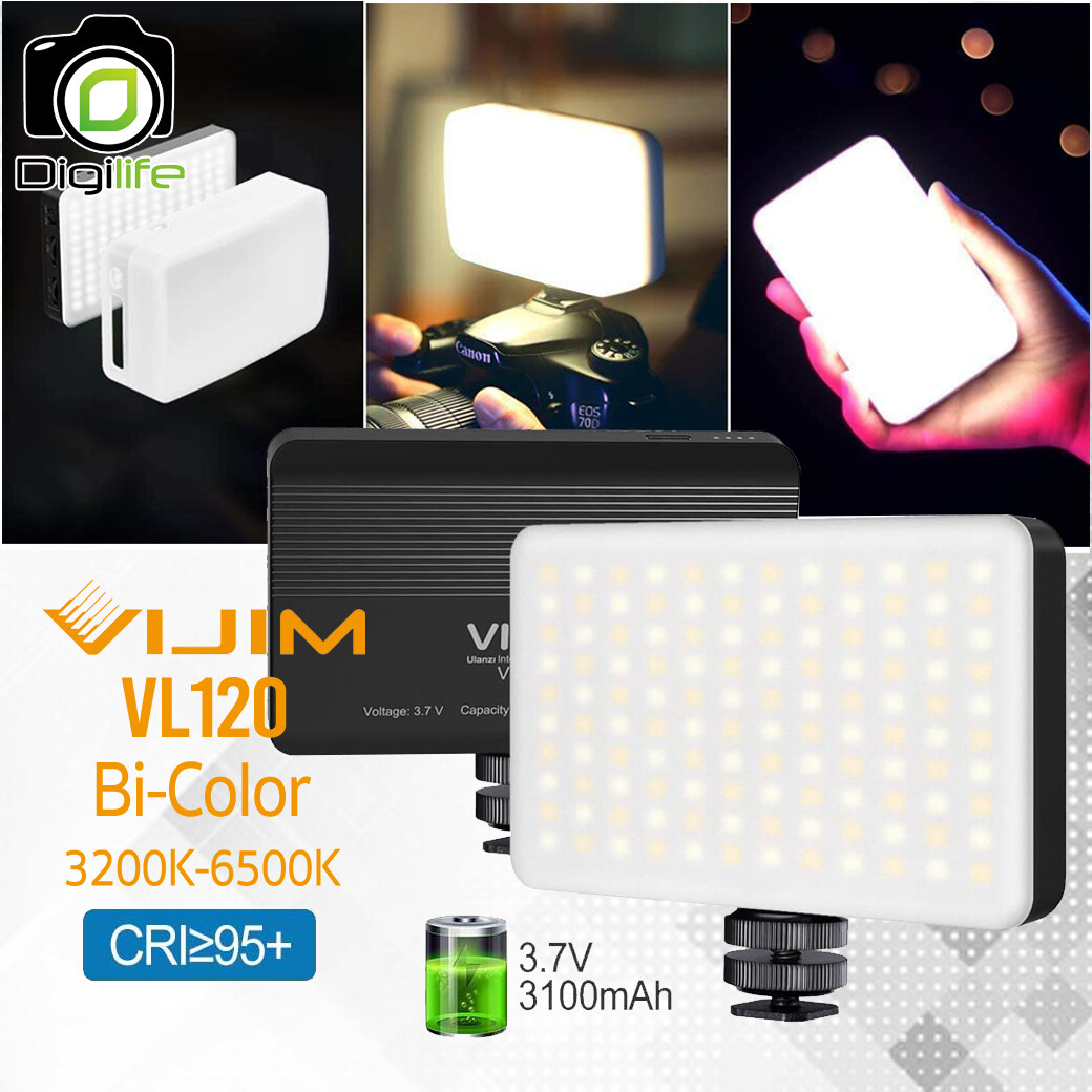 Vijim LED VL120 Bi-Color 3200K-6500K CRI95+ 3100 mAh - ไฟ LED Video Light ไฟวิดีโอ Live สด ถ่ายภาพ