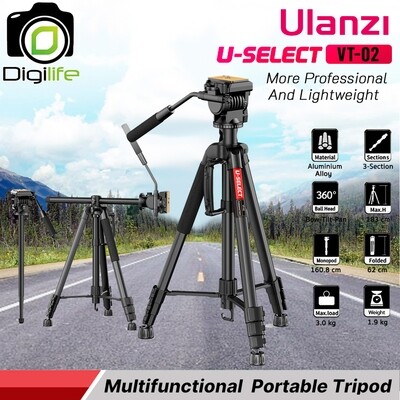 Ulanzi Tripod U-Select VT-02 Multifunctional ขาตั้งกล้องเอนกประสงค์ กล้อง DSLR , มิลเรอร์เลส, คอมแพ็ค, กล้องวิดีโอ
