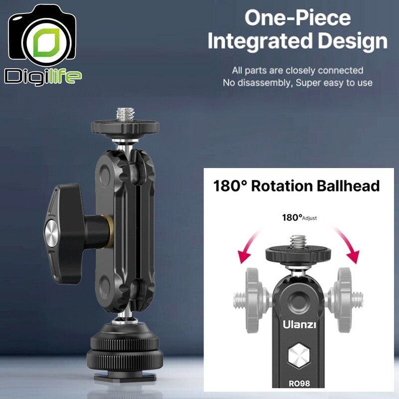 Ulanzi R098 Double Ball Heads With Code Shoe Mount , Magic Arm เมจิกอาร์ม