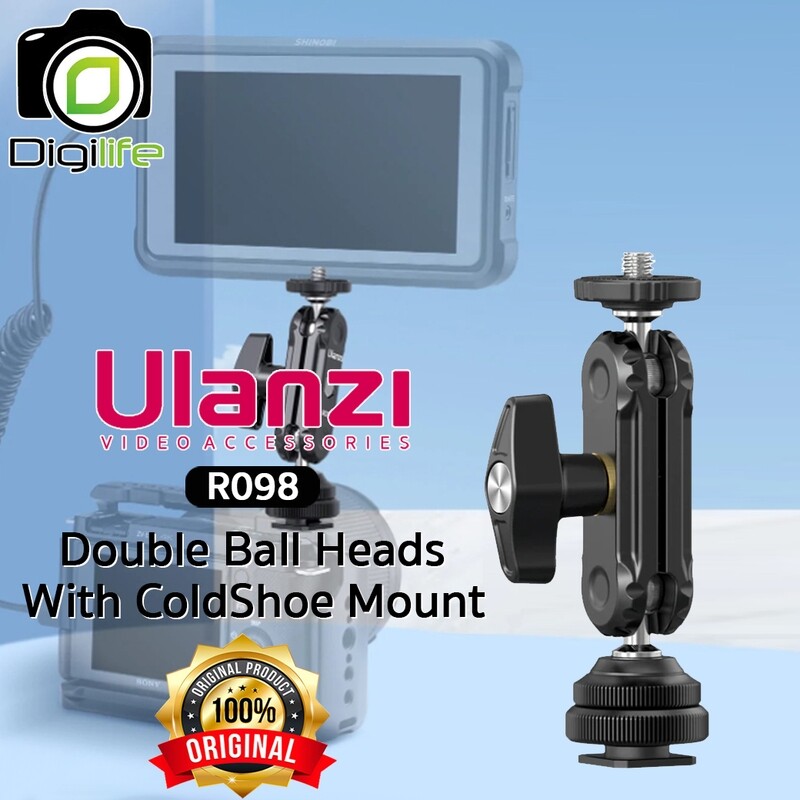 Ulanzi R098 Double Ball Heads With Code Shoe Mount , Magic Arm เมจิกอาร์ม