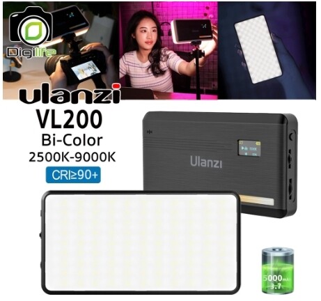 Ulanzi LED VL200 Bi-Color 2500K-9000K CRI90+ 5000 mAh - ไฟ LED Video Light ไฟวิดีโอ Live สด ถ่ายภาพ