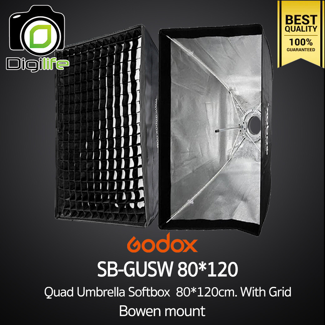 Godox Softbox SB-GUSW 80*120 cm. With Grid - [ Bowen Mount ] Quad Umbrella Softbox วิดีโอ รีวิว Live ถ่ายรูปติบัตร