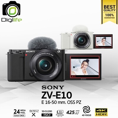 Sony Camera ZV-E10 Kit 16-50 mm. OSS PZ กล้อง VLOG , Youtube , Live Streame - รับประกันร้าน Digilife Thailand 1ปี