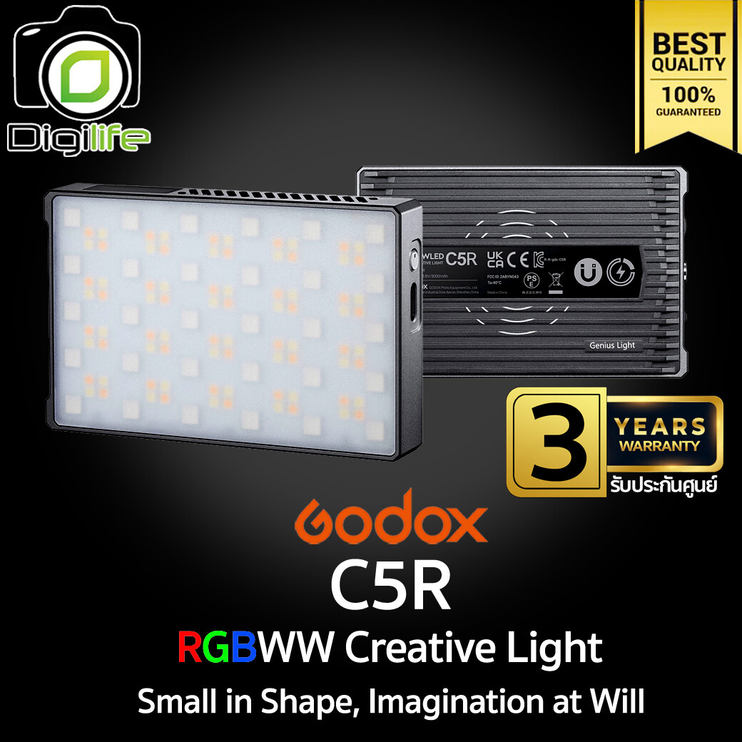 Godox LED C5R RGB 5W 2500K-8500K 3000mAh - รับประกันศูนย์ Godox Thailand 3ปี