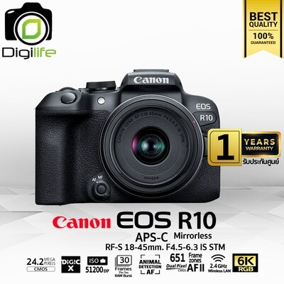 Canon Camera EOS R10 Kit RF-S 18-45 mm. F4.5-6.3 IS STM - รับประกันศูนย์ Canon Thailand 1ปี