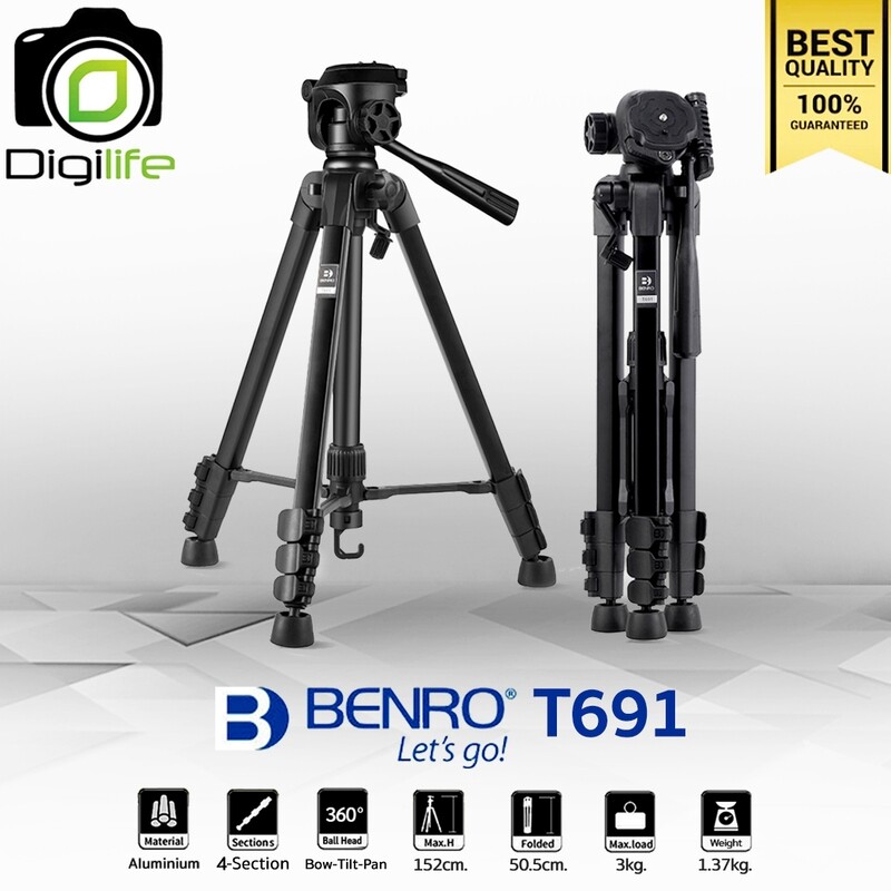 Benro Tripod T691 ขาตั้งกล้องน้ำหนักเบา เหมากับกล้อง DSLR , มิลเรอร์เลส, คอมแพ็ค , กล้องวิดีโอ