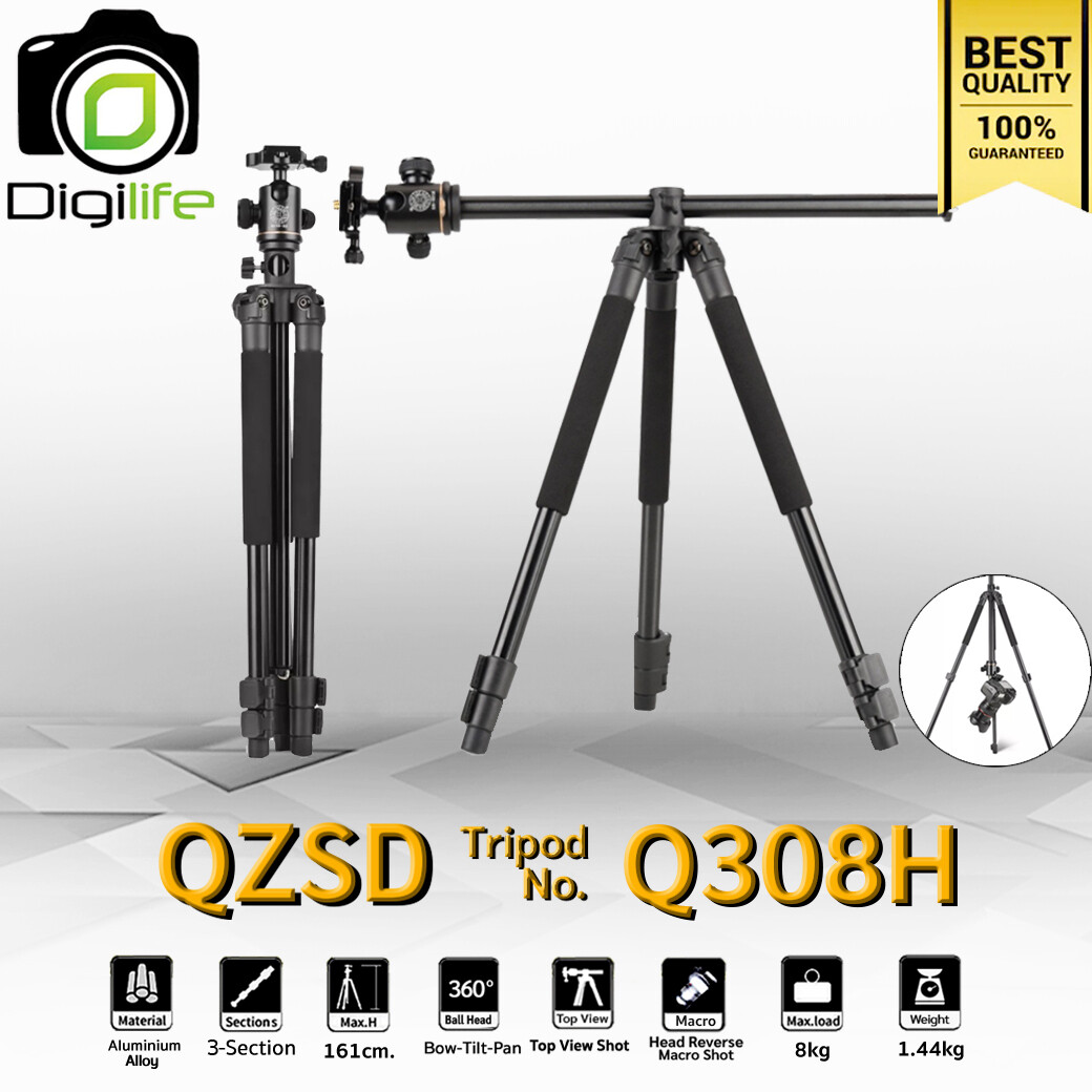 QZSD Tripod รุ่น Q308H ขาตั้งกล้อง อเนกประสงค์ กลับหัว Top View พาโนราม่า