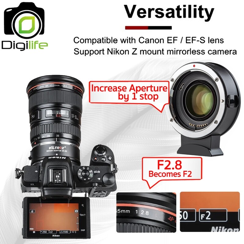 ลดล้างสต๊อก ** Viltrox Adapter EF-Z2 - 0.71X Auto Focus แปลงเลนส์ Canon EF ใส่กล้อง Nikon Z-mount