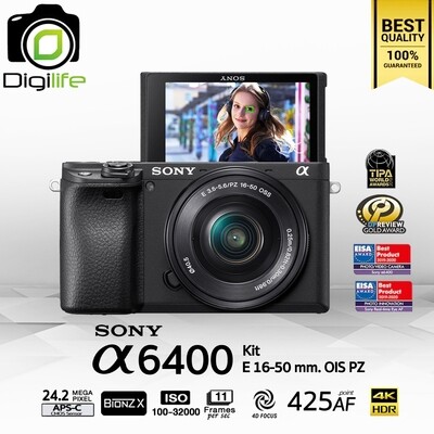 Sony Camera A6400 Kit E 16-50 mm. F3.5-5.6 OIS PZ ( Black )- รับประกันร้าน Digilife Thailand 1ปี