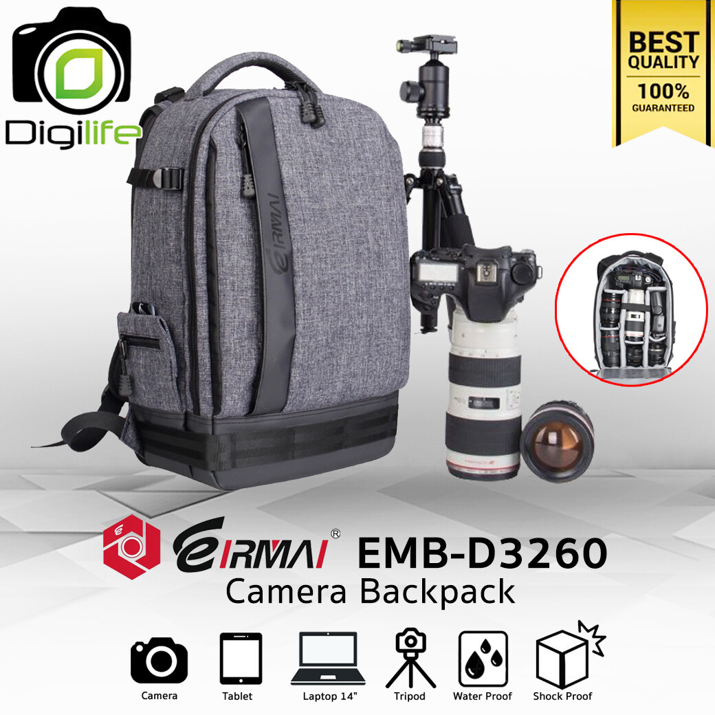 Eirmai Bag EMB-D3260 Backpack For Camera , Flash , Accessories กระเป๋ากล้อง กระเป๋าไฟ กันน้ำ