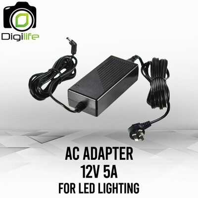 AC Adapter 12V 5A  สำหรับ LED หรือ แฟลช และอุปกรณ์อื่นๆ ที่ใช้กำลังไฟ 12V 5 A