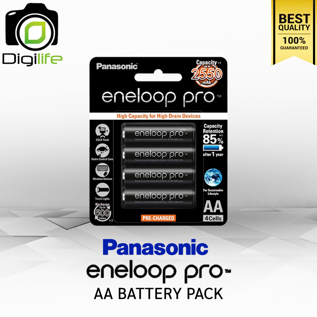 Panasonic Battery Eneloop Pro 2500 mAh. (แบตชาร์จ AA / 1แพ๊ก4ก้อน)