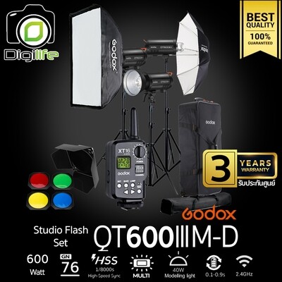 Godox Studio Flash QT600IIIM-D SET ชุดไฟสตูดิโอ 600W - รับประกันศูนย์ Godox Thailand 3ปี ( QT600III M , QT600 III M )