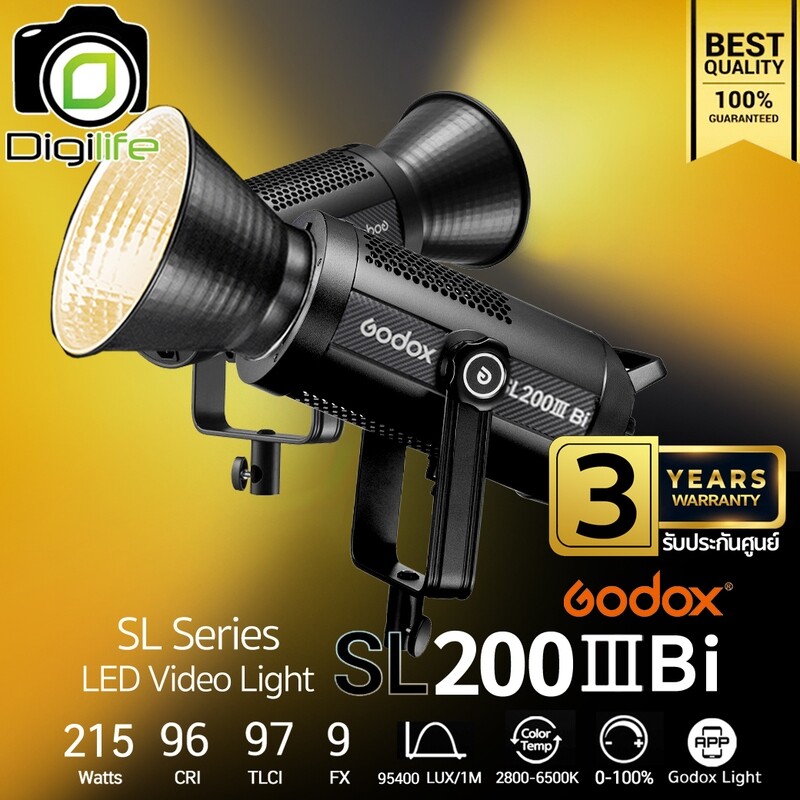 Godox LED SL200IIIBi 215W 2800-6500K Bowen Mount - รับประกันศูนย์ Godox Thailand 3ปี