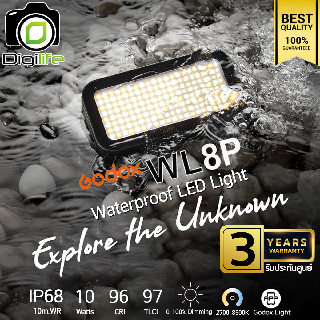 Godox LED WL8P Waterproof IP68 10W 2700-8500K 2900mAh - รับประกันศูนย์ Godox Thailand 3ปี