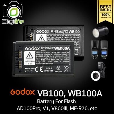 Godox Battery WB100A For Flash AD100Pro, V1, V860III, MF-R76, etc