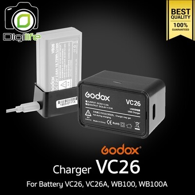 Godox Charger VC26 For Battery VB26, VB26A, WB100, WB100A สำหรับแฟลช V1, V860III, AD100Pro, MF-R76, etc