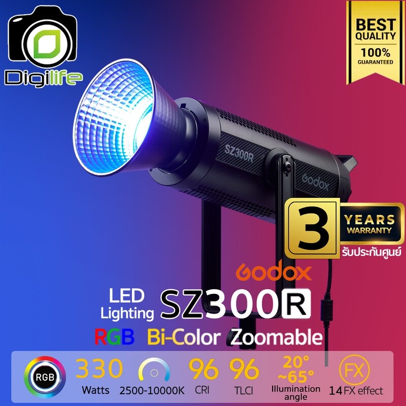 Godox LED SZ300R RGB Zoomable 330W Bi-Color 2500K-10000K Bowen Mount - รับประกันศูนย์ Godox Thailand 3ปี Godox LED SZ300R RGB Zoomable 330W Bi-Color 2500K-10000K Bowen Mount - รับประกันศูนย์ Godox Thailand 3ปี