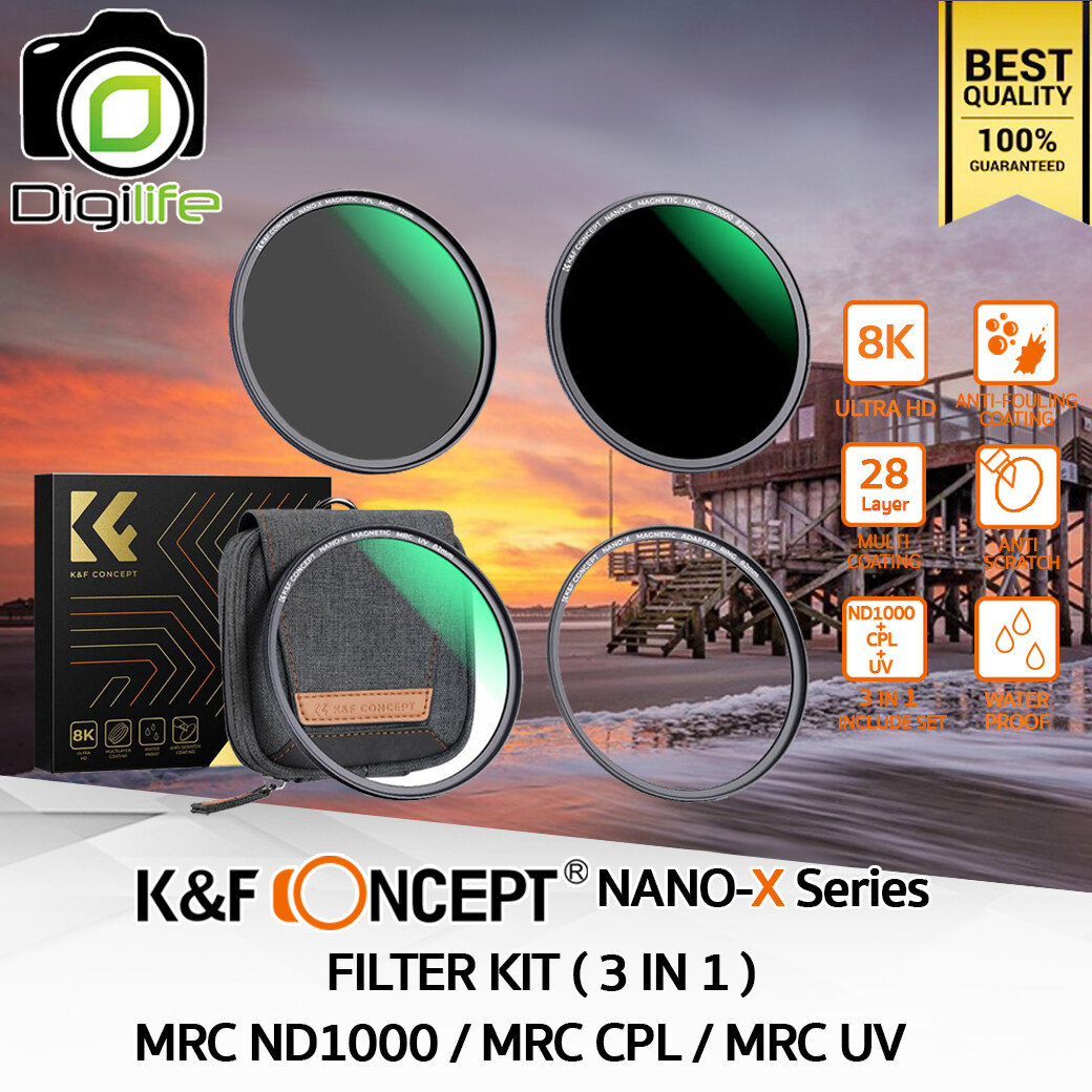 K&amp;F Concept Filter NANO-X Series Filter Kit 3in1 ( MRC ND1000, MRC CPL, MRC UV ) นาโนโค้ด 8K