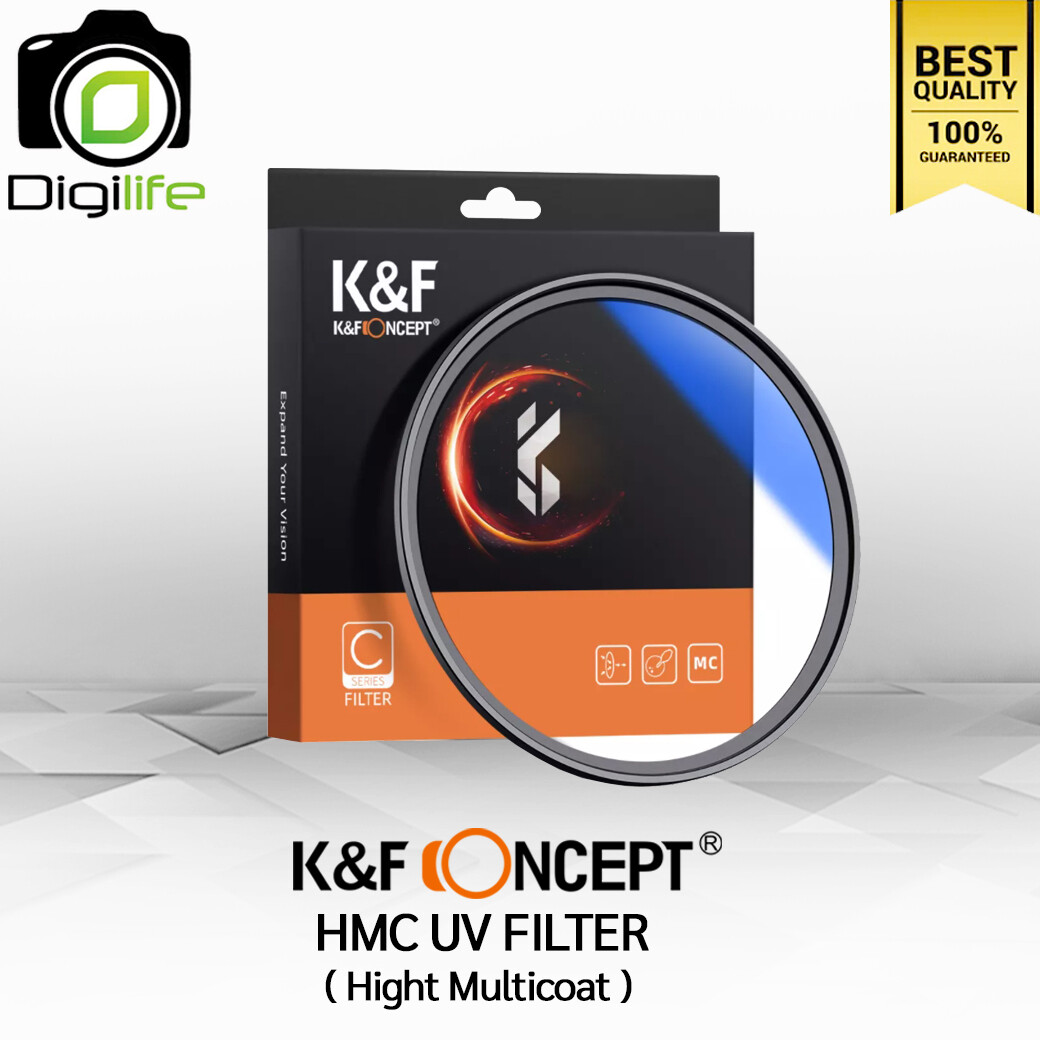 K&amp;F Concept Filter HMC UV มัลติโค้ด ขนาด 37, 40.5, 43, 46, 49, 52, 55, 58, 62, 67, 72, 77, 82 mm.