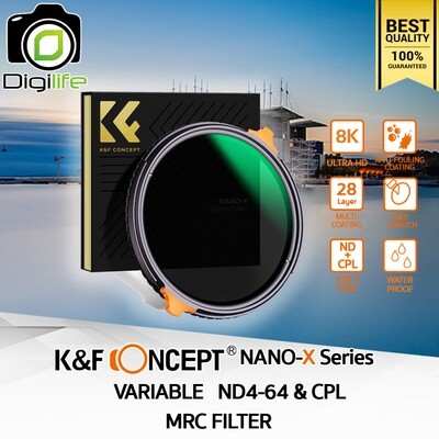 K&F Concept Filter NANO-X Series Viriable ND4-64 & CPL MRC (2 in 1) 28 Layer Coatings กันน้ำ กันรอย