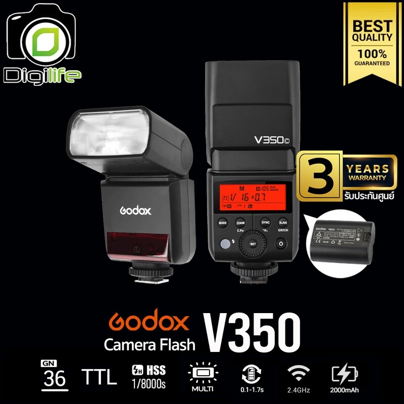 Godox Flash V350 ( For Canon ) TTL HSS 2000Mah - รับประกันศูนย์ Godox Thailand 3ปี Godox Flash V350 ( For Canon ) TTL HSS 2000Mah - รับประกันศูนย์ Godox Thailand 3ปี