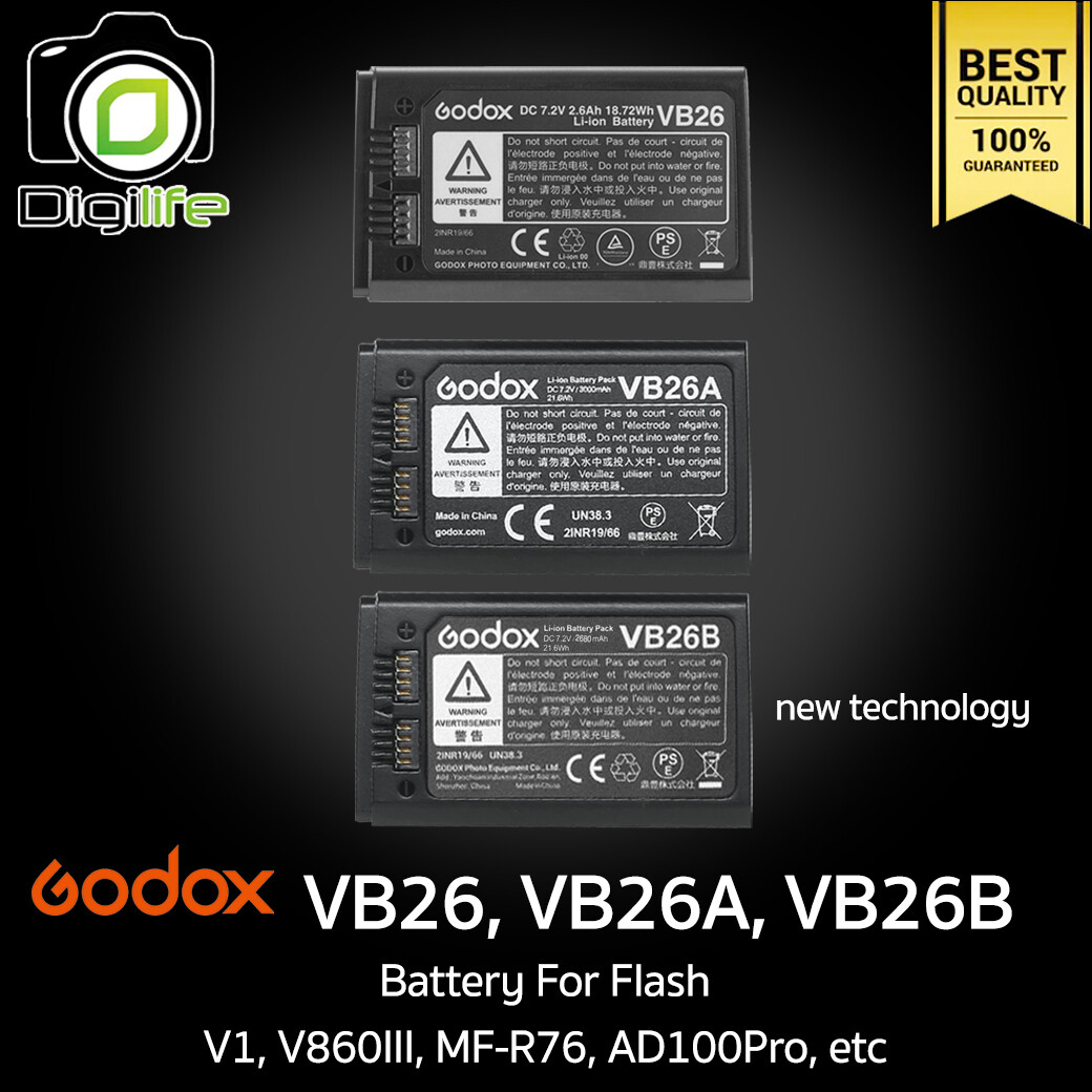 Godox Battery VB26 For Flash V1, V860III, AD100Pro, MF-R76, etc