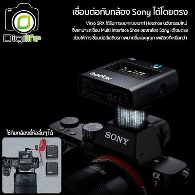 Godox Microphone Virso S M2 ( Sony) Wireless Microphone 2.4GHz For Camera Smartphone Tablets & Laptop - ประกันศูนย์ 7 วัน