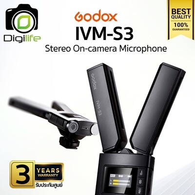 Godox Microphone IVM-S3 Stereo On-camera Microphone สำหรับ Camera Smartphone Tablets & Laptop -รับประกันศูนย์ Godox 3ปี