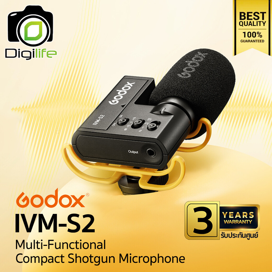 Godox Microphone IVM-S2 Multi-Functional Compact Shotgun Microphone สำหรับ Camera Smartphone Tablets &amp; Laptop -รับประกันศูนย์ Godox 3ปี