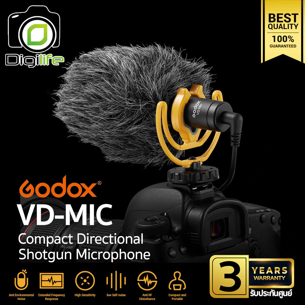 Godox Microphone VD-MIC Compact Shotgun Microphone สำหรับ Camera Smartphone Tablets &amp; Laptop - ประกันศูนย์ Godox 3ปี