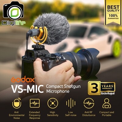 Godox Microphone VS-MIC Compact Shotgun Microphone สำหรับ Camera Smartphone Tablets & Laptop - ประกันศูนย์ Godox 3ปี