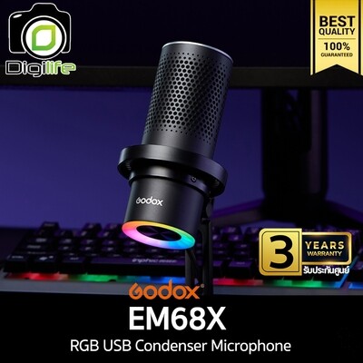 Godox Microphone EM68X RGB USB Condenser Microphone สำหรับ Live streame, Video - รับประกันศูนย์ Godox Thailand 3ปี