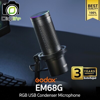 Godox Microphone EM68G RGB USB Condenser Microphone สำหรับ Live streame, Video - รับประกันศูนย์ Godox Thailand 3ปี