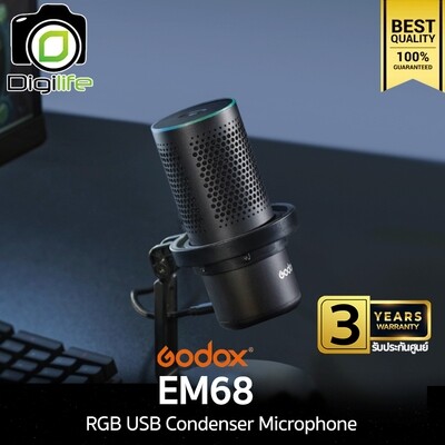 Godox Microphone EM68 RGB USB Condenser Microphone สำหรับ Live streame, Video - รับประกันศูนย์ Godox Thailand 3ปี