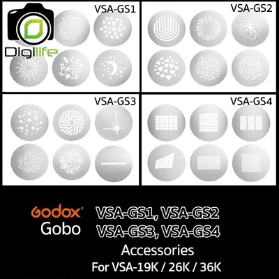 Godox Gobo Set VSA-GS1, VSA-GS2, VSA-GS3, VSA-GS4 อุปกรณ์เสริม สำหรับ VSA-19K, VSA-26K, VSA-36K / Digilife Thailand Shop
