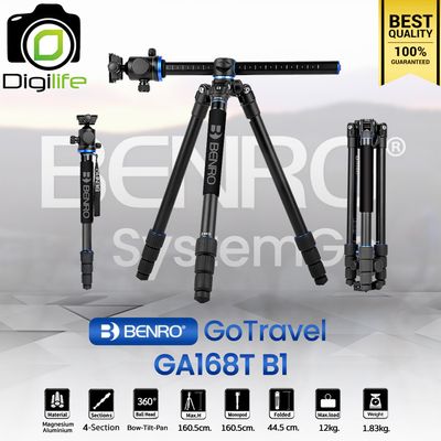 Benro Tripod GA168T B1 GoTravel ขาตั้งกล้อง อเนกประสงค์ Monopod, Top View, กางราบ, กลับหัว